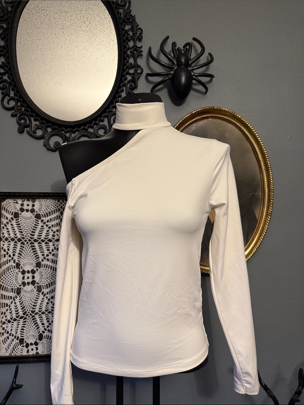 Abercrombie LuxeLoft Cutout Slim Mockneck Sweater